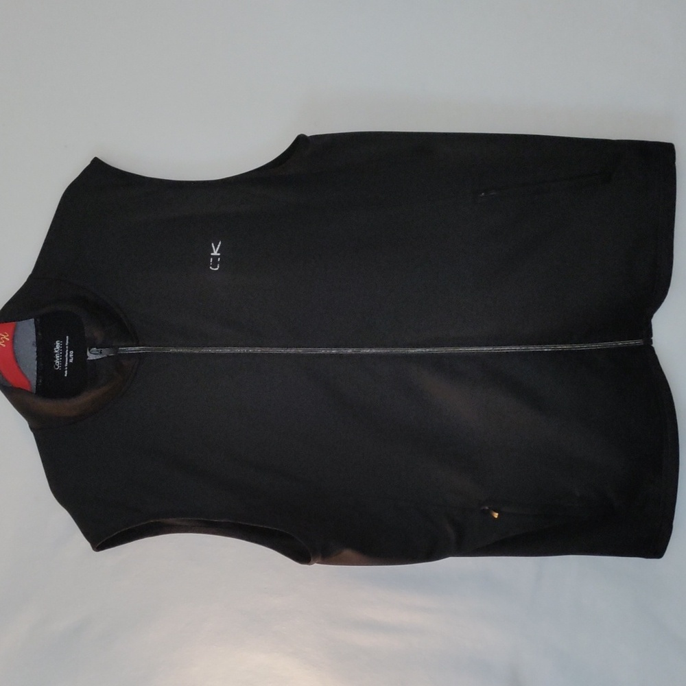 Calvin Klein performance zip vest  by CK black and grey with pockets men size XL